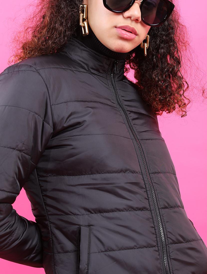 women solid long sleeves quilted jacket - 21650971 - Zoom Image - 4