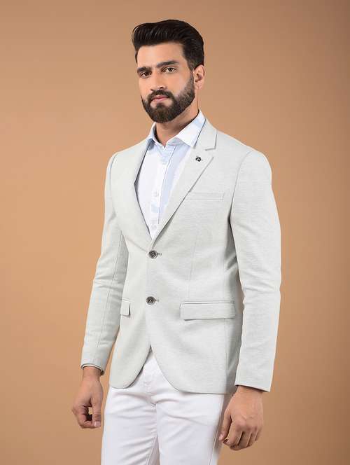 men printed single breasted casual blazer - 21662339 - Very Small Image - 1