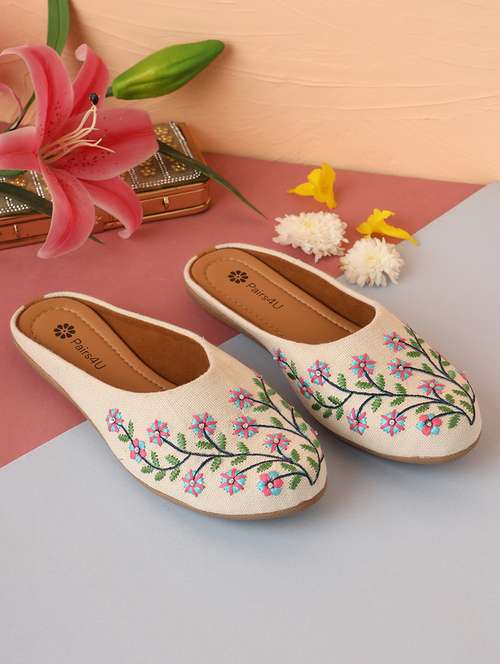 women embroidered slip on mules - 21662949 - Very Small Image - 1