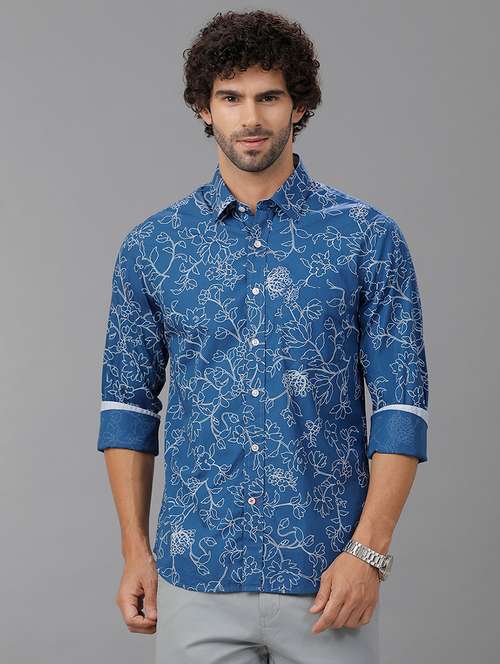 men long sleeve printed casual shirt - 21668596 - Very Small Image - 1