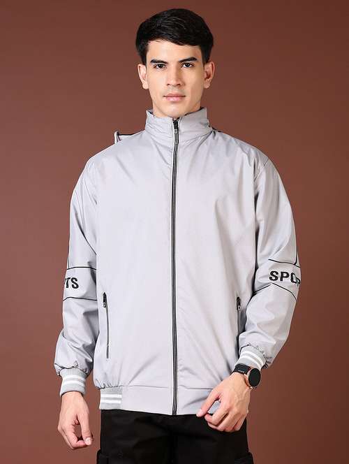 men solid long sleeve bomber jacket - 21669091 - Very Small Image - 1