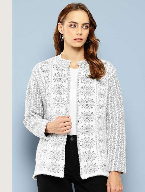 women self designed long sleeves cardigan - 21673188 - Very Small Image - 1