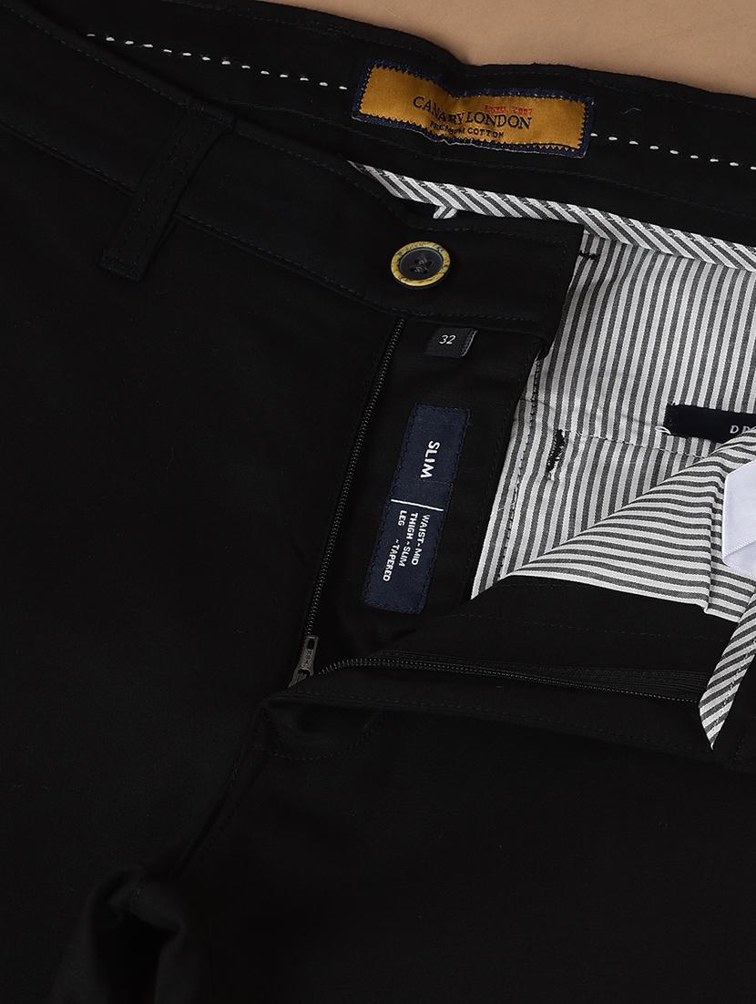 black cotton chinos casual trousers - 21675668 - Standard Image - 5