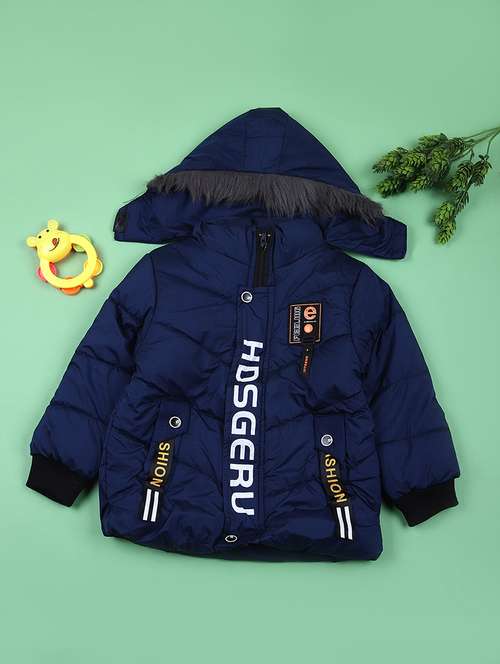 boys solid long sleeve hoodee quilted jacket - 21676367 - Very Small Image - 1