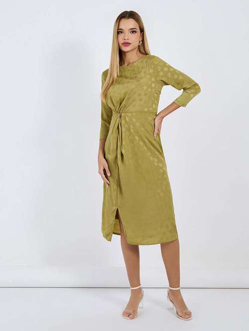 women self designed boat neck sheath dress - 21677561 - Very Small Image - 1