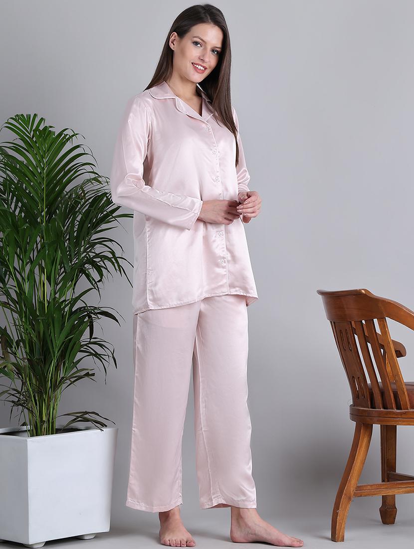 women solid nightwear pyjama set - 21677809 - Zoom Image - 2