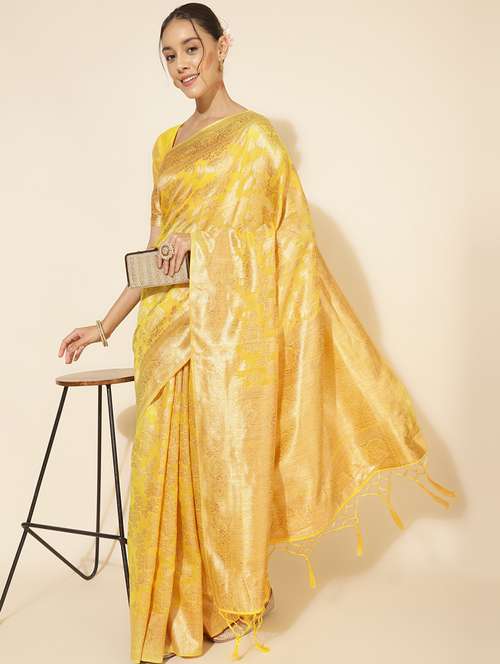 women self design chanderi saree with blouse - 21678662 - Very Small Image - 1