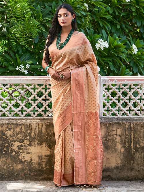 women self design chanderi saree with blouse - 21678703 - Very Small Image - 1