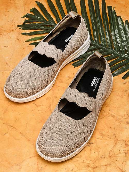 women beige slip on casual shoes - 21681550 - Very Small Image - 1