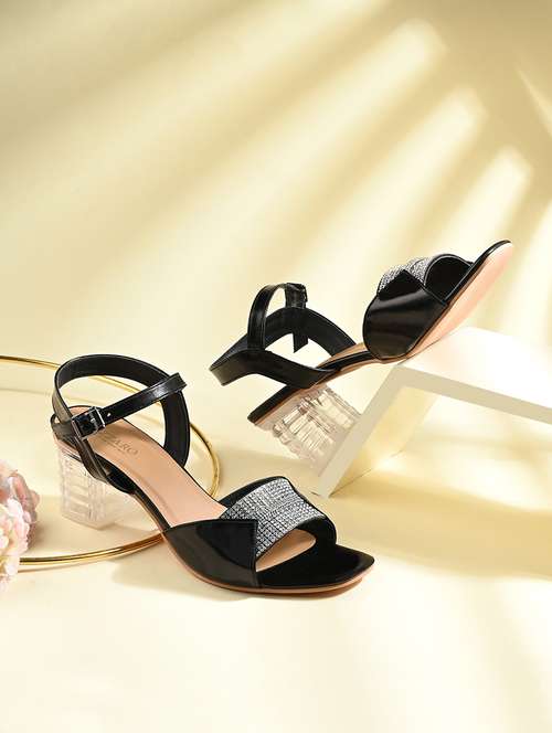 Women Black Snkle Strap Sandal - 21681899 - Very Small Image - 1