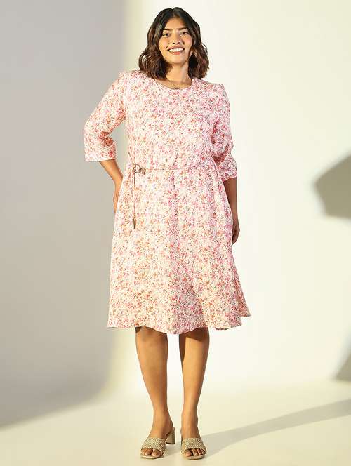 women floral printed fit & flare dress - 21682082 - Very Small Image - 1