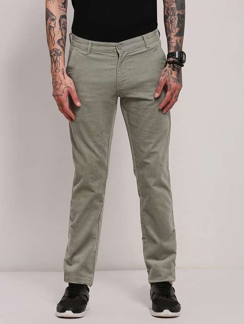 men low rise solid chinos - 21682451 - Very Small Image - 1