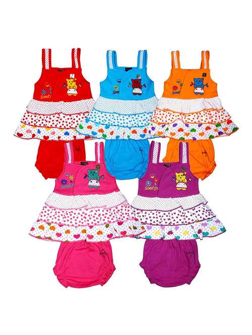 girls printed frock & bloomer combo - 21683512 - Very Small Image - 1