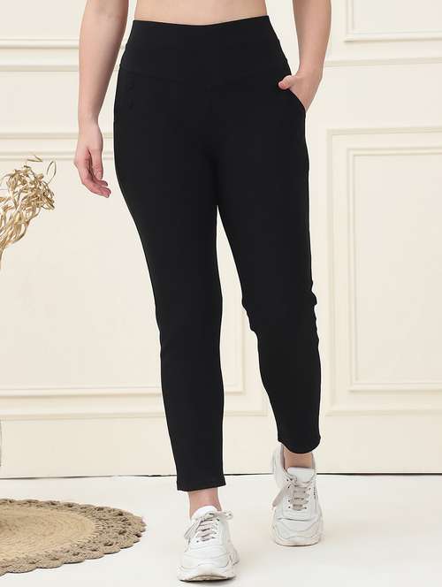 women solid high rise jegging - 21683641 - Very Small Image - 1