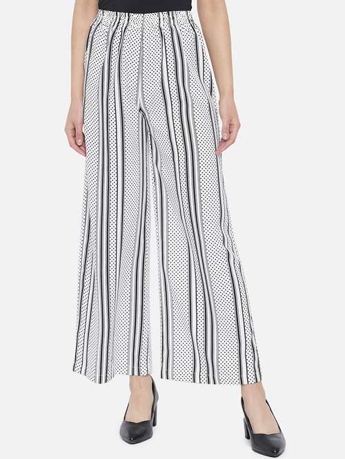 women printed mid rise straight palazzo - 21684836 - Very Small Image - 1