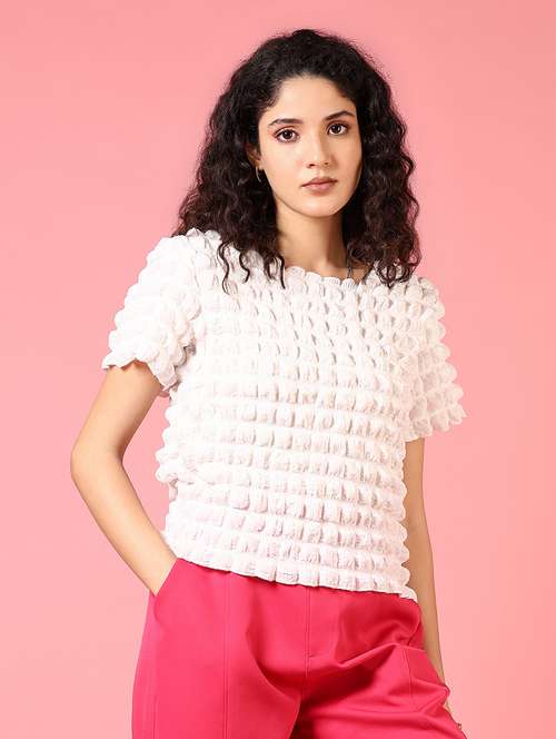 women white self design short sleeve top - 21690792 - Very Small Image - 1