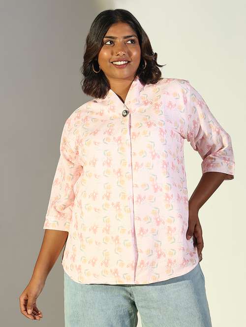 women floral printed three quarter sleeve regular top - 21697030 - Very Small Image - 1