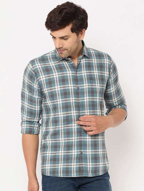 men checkered long sleeve casual shirt - 21697410 - Very Small Image - 1