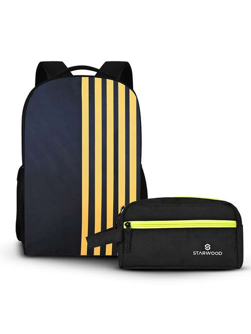 men printed adjustable strap backpack with pouch - 21704761 - Very Small Image - 1