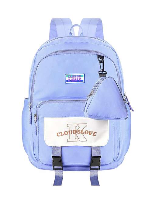 light blue printed adjustable strap backpack - 21705182 - Very Small Image - 1