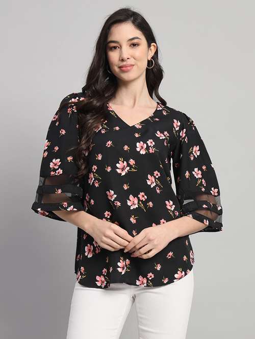 women floral print puff sleeves regular top - 21709781 - Very Small Image - 1