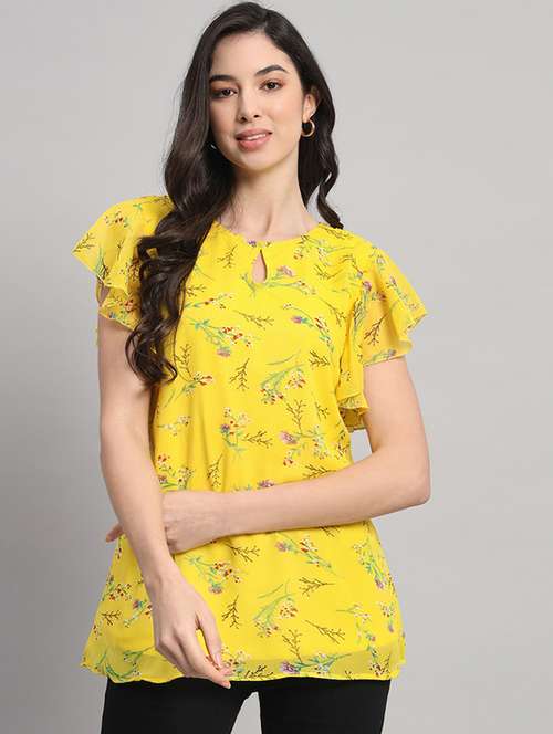 women floral print short sleeves regular top - 21709785 - Very Small Image - 1