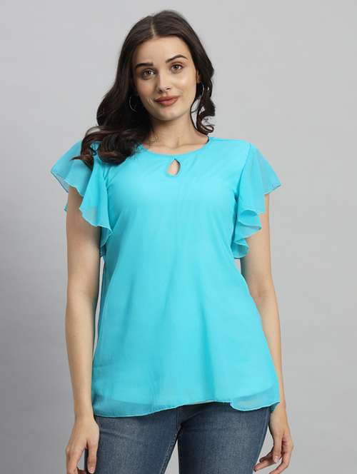 women solid bell sleeves regular top - 21709788 - Very Small Image - 1