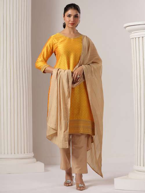 women self design kurta pant set with dupatta - 21710424 - Very Small Image - 1