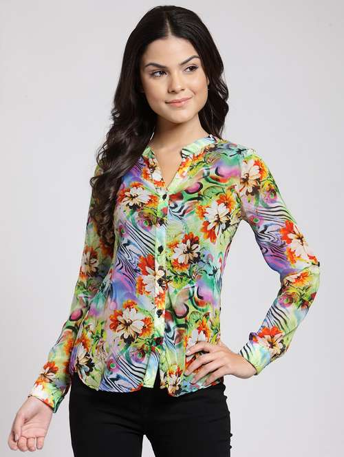women printed long sleeve shirt - 21712553 - Very Small Image - 1