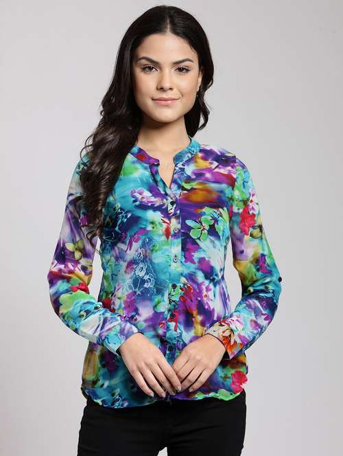 women printed long sleeve shirt - 21712554 - Very Small Image - 1