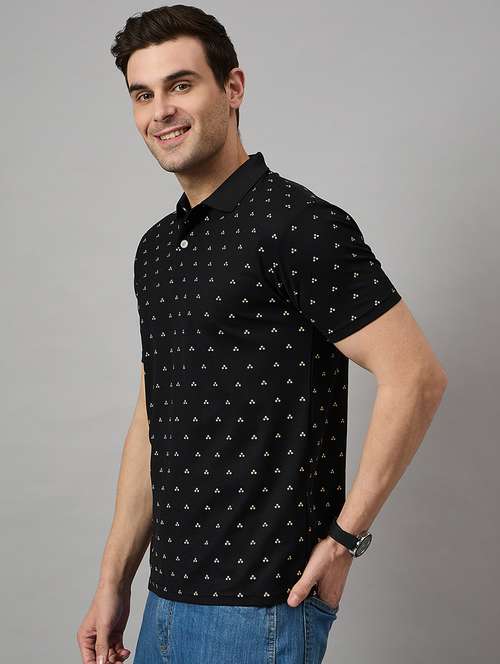 men printed short sleeve polo t-shirt - 21720421 - Very Small Image - 1