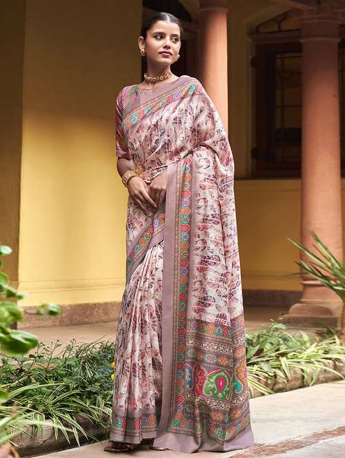 women printed casual wear saree with blouse - 21722472 - Very Small Image - 1