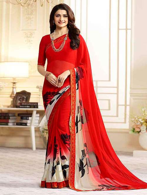 women printed casual wear saree with blouse - 21723213 - Very Small Image - 1