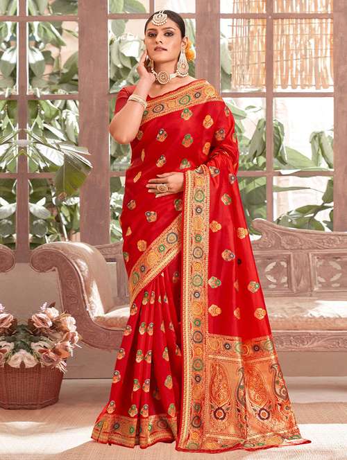 women self design banarasi saree with blouse - 21723437 - Very Small Image - 1
