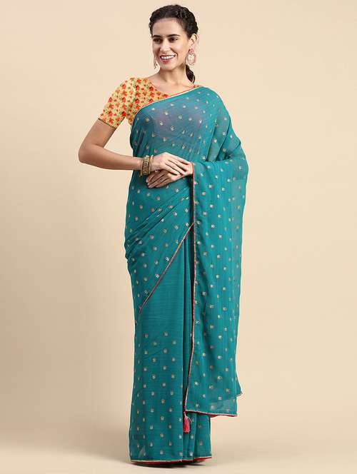 women printed casual wear saree with blouse - 21723500 - Very Small Image - 1