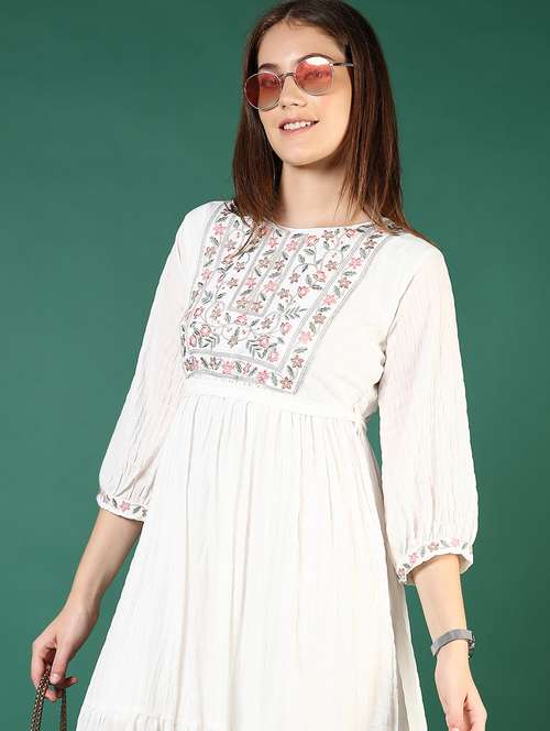 women white embroidered tiered dress - 21724040 - Very Small Image - 1