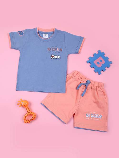 boys printed t-shirt & shorts casual wear set - 21730450 - Very Small Image - 1