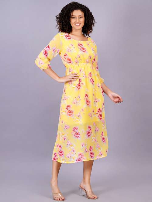 women floral print round neck a-line dress - 21731012 - Very Small Image - 1