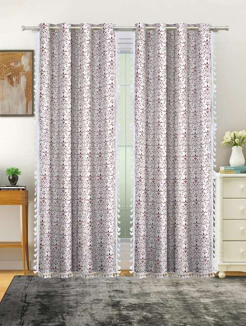 stylish and attractive printed curtains - set of 2 - 21734410 - Very Small Image - 1