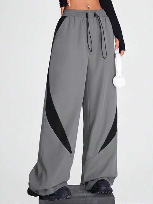 women color block mid rise track pant - 21739514 - Very Small Image - 1