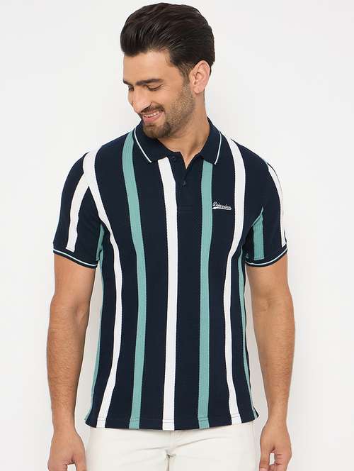 men short sleeves striped polo t-shirt - 21743237 - Very Small Image - 1