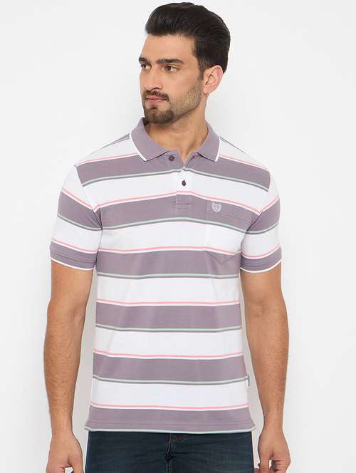 men short sleeves striped polo t-shirt - 21743266 - Very Small Image - 1