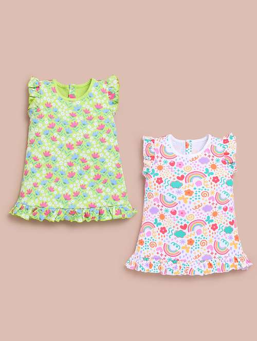 girls pack of 2 printed frocks - 21745762 - Very Small Image - 1