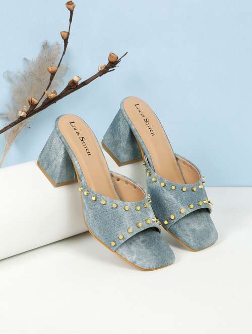 women blue slip on sandal - 21748380 - Very Small Image - 1
