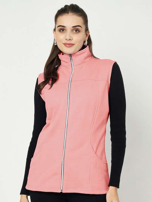 women solid sleeveeless regular jacket - 21748679 - Very Small Image - 1
