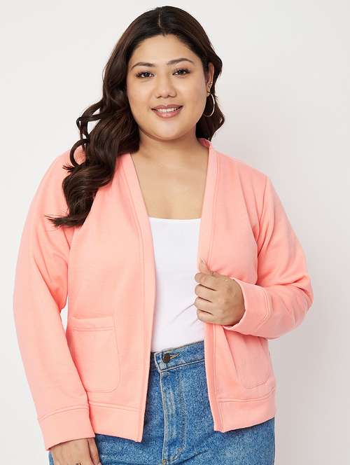 women plus szie solid long sleeves regular jacket - 21748822 - Very Small Image - 1