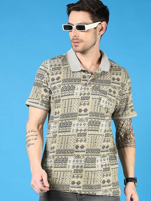 men printed short sleeve regular fit polo t-shirt - 21765651 - Very Small Image - 1