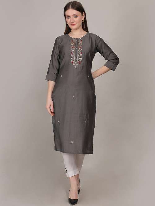 women three quarter sleeve straight kurta - 21768108 - Very Small Image - 1