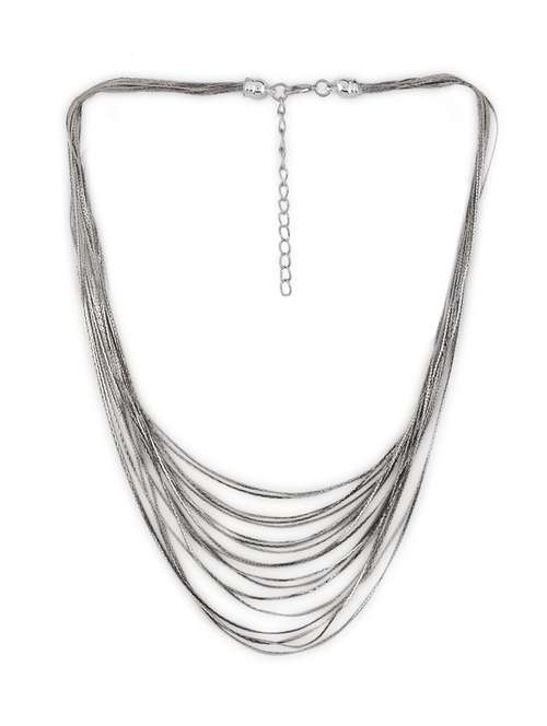 silver alloy multi-strand necklace - 21774104 - Very Small Image - 1