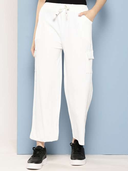 girls solid mid rise relaxed fit cargo - 21786403 - Very Small Image - 1